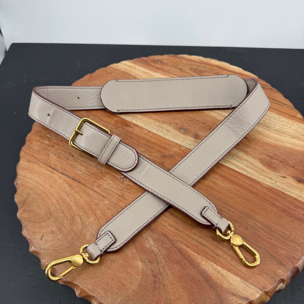 Marc Jacobs Taupe Leather Adjustable Crossbody Strap with Gold Hardware